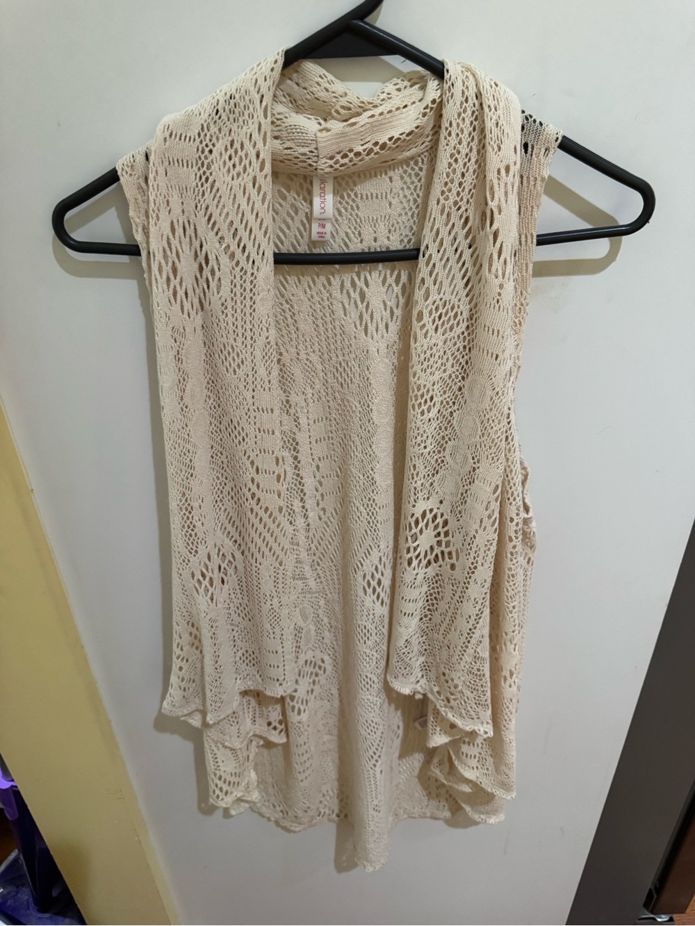 Xhilaration Open Crochet Knit Cardigan in Cream